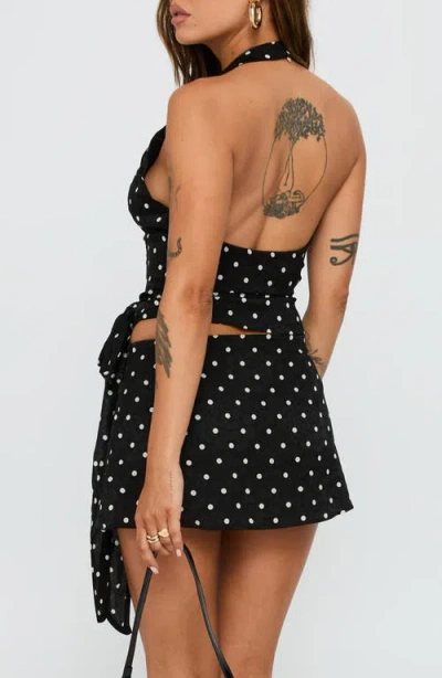 Princess Polly Beffanie Wrap Halter Top & Skort Set In Black