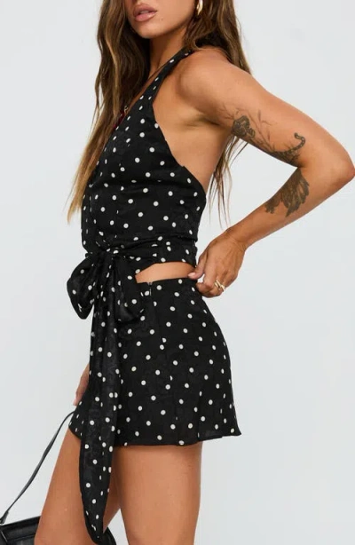 Princess Polly Beffanie Wrap Halter Top & Skort Set In Black