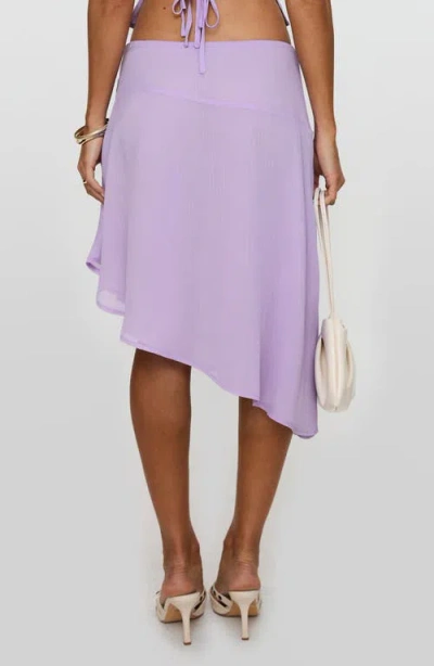 Princess Polly Pappilion Embroidered Asymmetric Chiffon Skirt In Purple