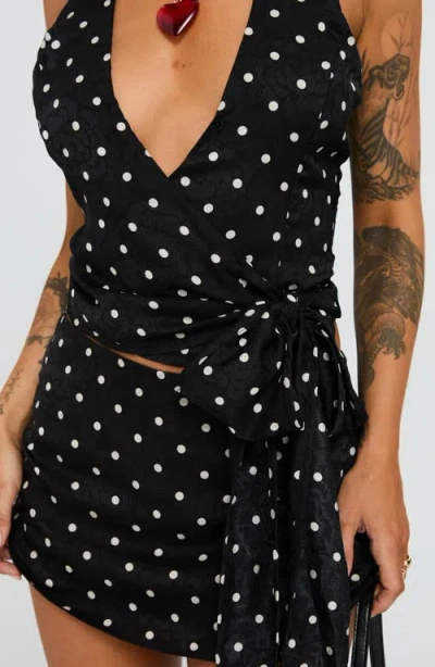 Princess Polly Beffanie Wrap Halter Top & Skort Set In Black