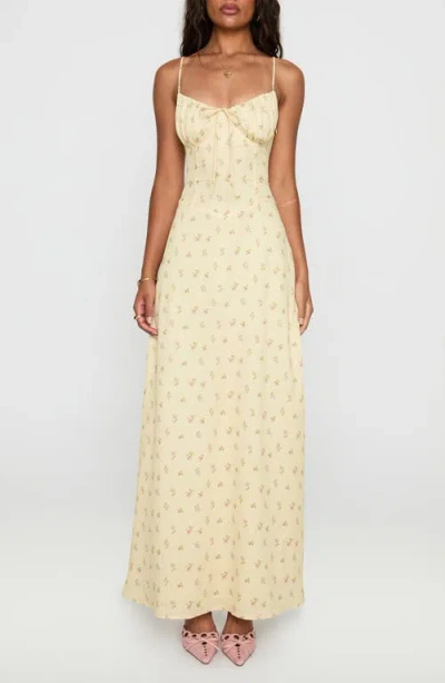 Princess Polly Floral Print Maxi Dress In Yellow