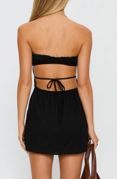 Princess Polly Luvstruck Strapless Minidress In Black