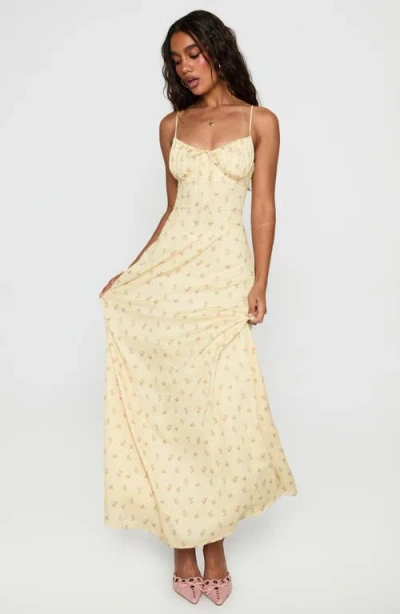 Princess Polly Floral Print Maxi Dress In Yellow