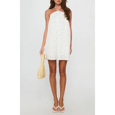 Princess Polly Moonlit Polka Dot Halter Minidress In White