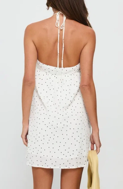 Princess Polly Moonlit Polka Dot Halter Minidress In White