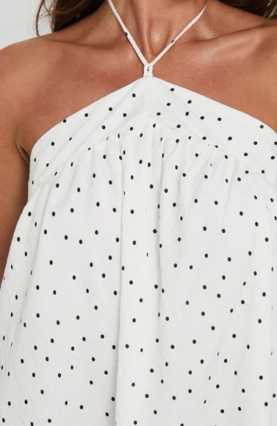 Princess Polly Moonlit Polka Dot Halter Minidress In White