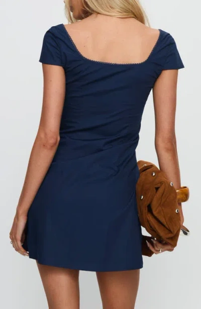 Princess Polly Marisella Scoop Neck Button-up Minidress In Blue