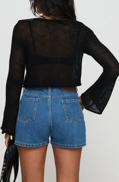 Princess Polly Saldana Denim Shorts In Blue