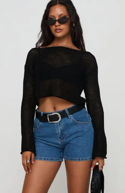 Princess Polly Saldana Denim Shorts In Blue