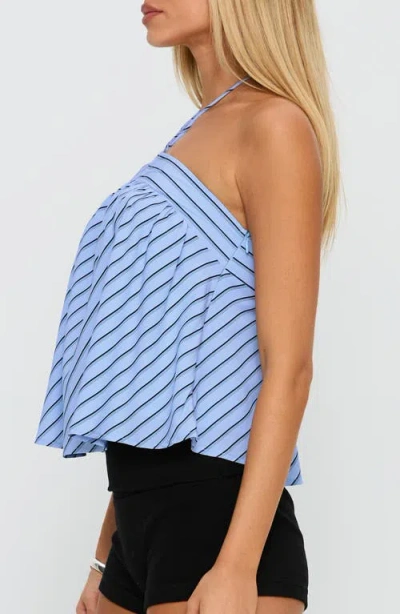 Princess Polly Moonlit Stripe Halter Top In Blue