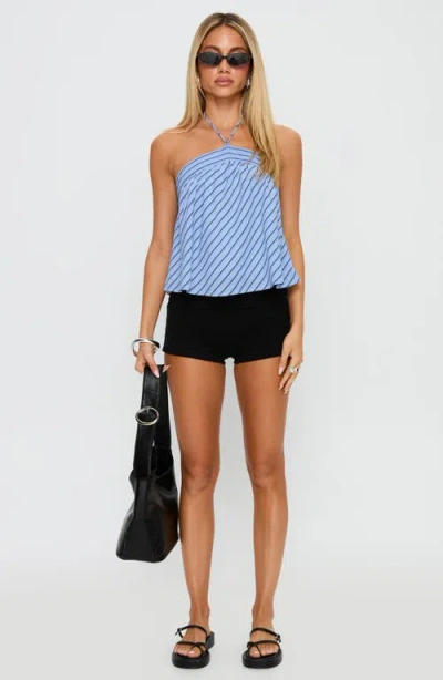 Princess Polly Moonlit Stripe Halter Top In Blue