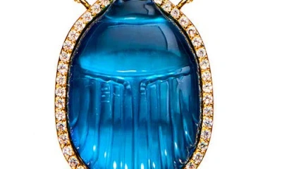 Lito Small Luna Pendant Necklace In Blue