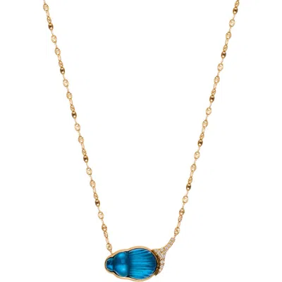 Lito Big Sienna Pendant Necklace In Blue
