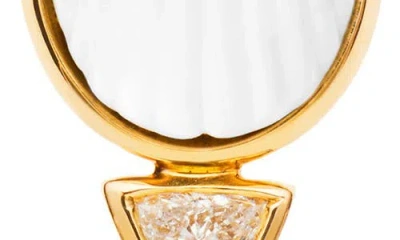 Lito Chiara Mother-of-pearl Scarab Stud Earrings In Gold