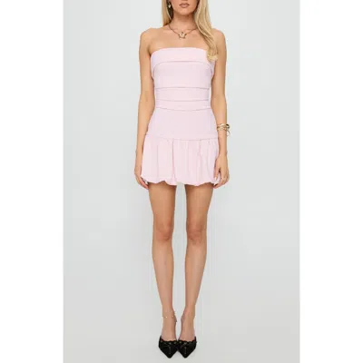 Princess Polly Mousse Strapless Bubble Hem Minidress In Pink