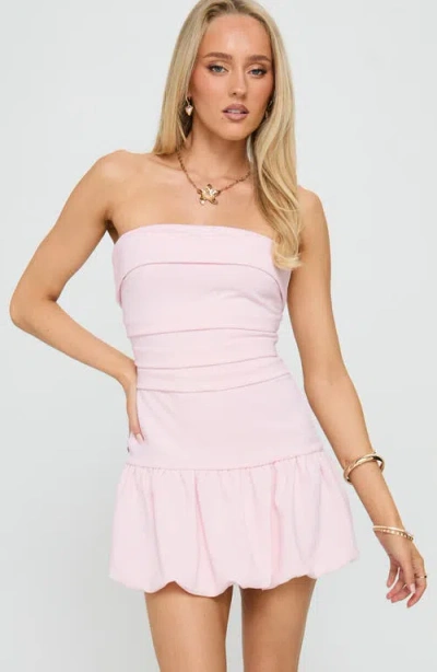 Princess Polly Mousse Strapless Bubble Hem Minidress In Pink