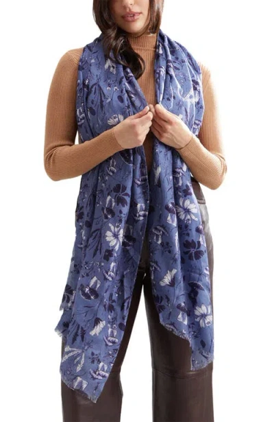 Lily And Lionel London Sorella Floral Printed Scarf In Blue