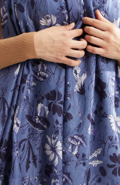 Lily And Lionel London Sorella Floral Printed Scarf In Blue