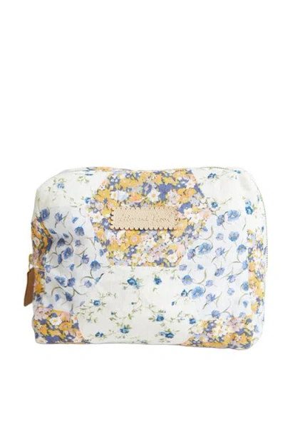 Lily And Lionel London Print Cosmetic Bag In Blue
