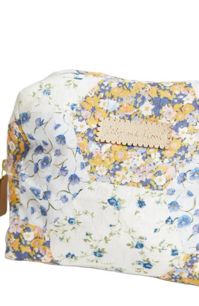 Lily And Lionel London Print Cosmetic Bag In Blue