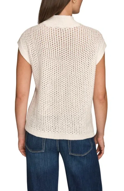 Donna Karan New York Open Stitch Cap Sleeve Sweater In Neutral