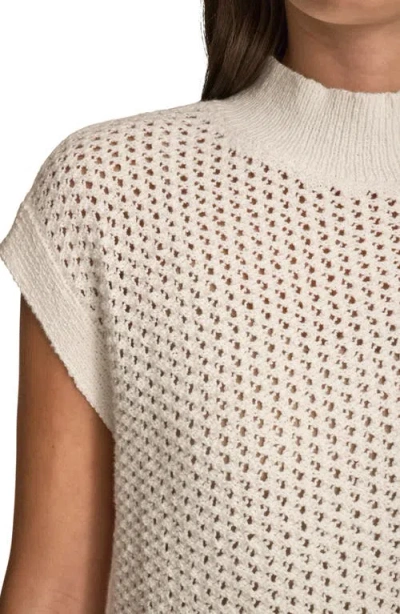 Donna Karan New York Open Stitch Cap Sleeve Sweater In Neutral