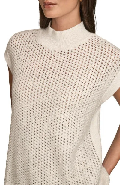 Donna Karan New York Open Stitch Cap Sleeve Sweater In Neutral