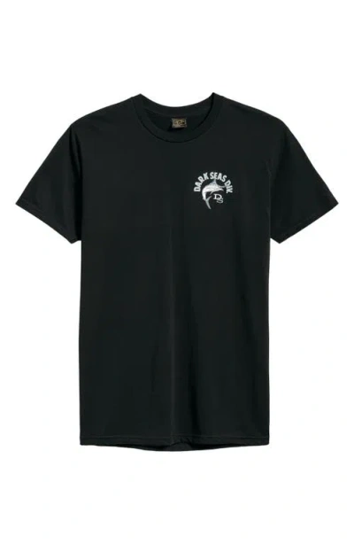Dark Seas Fly The Flag Cotton Graphic T-shirt In Black