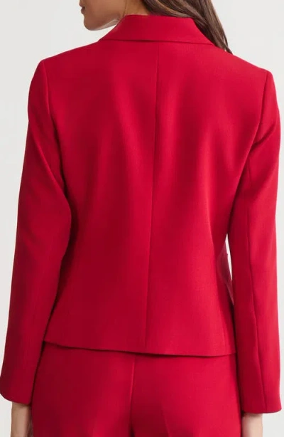 Kasper Single Brested Crepe Blazer In Brown