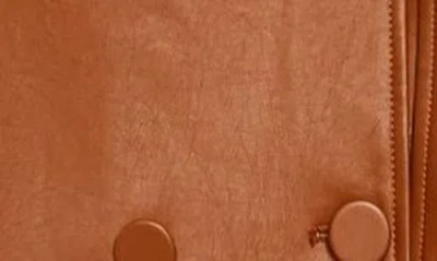 City Chic Briella Faux Leather Trench Coat In Brown