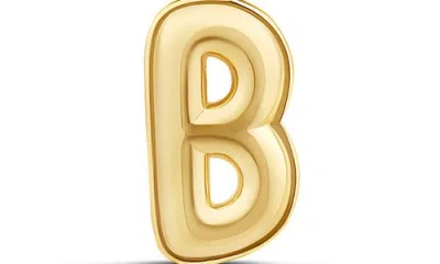 Shymi Bubble Letter Initial Charm Necklace In Gold