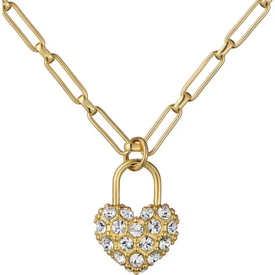 Ted Baker Paris Statement Pavé Crystal Padlock Pendant Necklace In Gold
