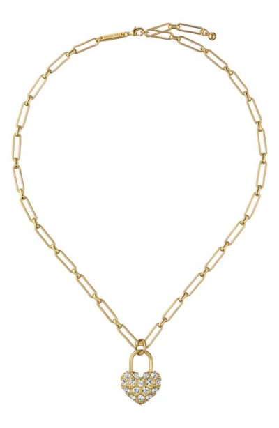 Ted Baker Paris Statement Pavé Crystal Padlock Pendant Necklace In Gold