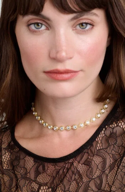 Ted Baker Solanna Solitaire Sparkle Crystal Necklace In Gold