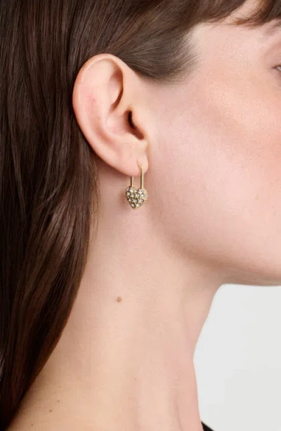 Ted Baker Payton Crystal Padlock Drop Earrings In Gold