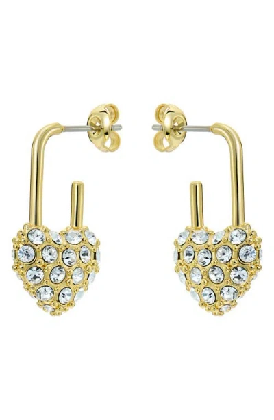 Ted Baker Payton Crystal Padlock Drop Earrings In Gold