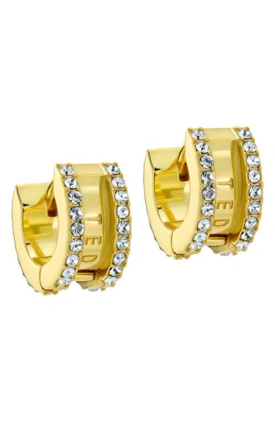 Ted Baker Rosie Crystal Roll Huggie Hoop Earrings In Gold