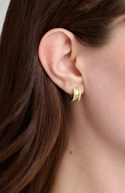 Ted Baker Rosie Crystal Roll Huggie Hoop Earrings In Gold