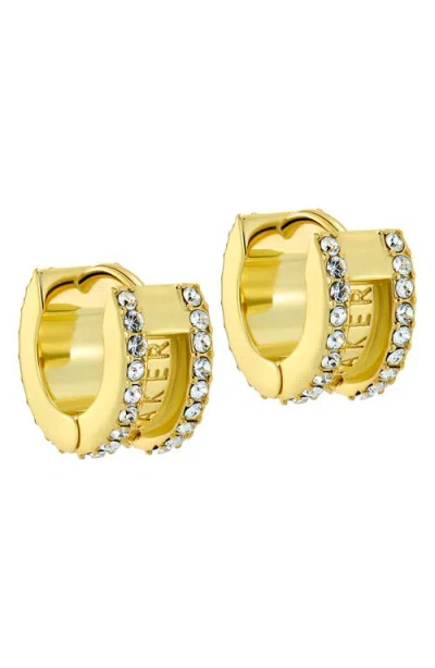 Ted Baker Rosie Crystal Roll Huggie Hoop Earrings In Gold