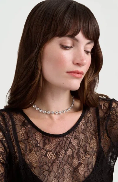 Ted Baker Solanna Solitaire Sparkle Crystal Necklace In Metallic