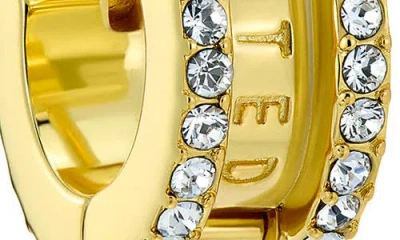 Ted Baker Rosie Crystal Roll Huggie Hoop Earrings In Gold
