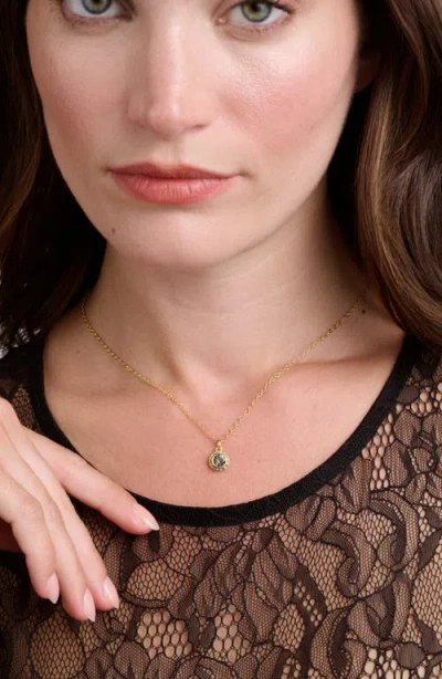 Ted Baker Soltell Solitaire Sparkle Crystal Pendant Necklace In Gold