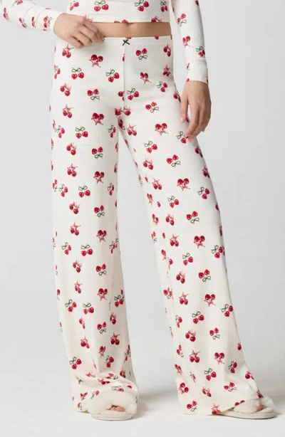 Florence By Mills Rib Print Pants In White