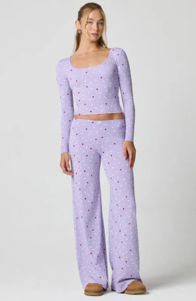 Florence By Mills Rib Print Pants In Purple
