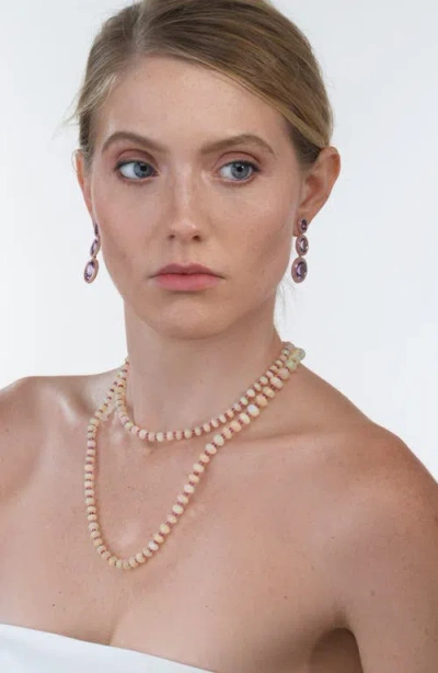 Goshwara Melange 3-tier Drop Earrings In Purple