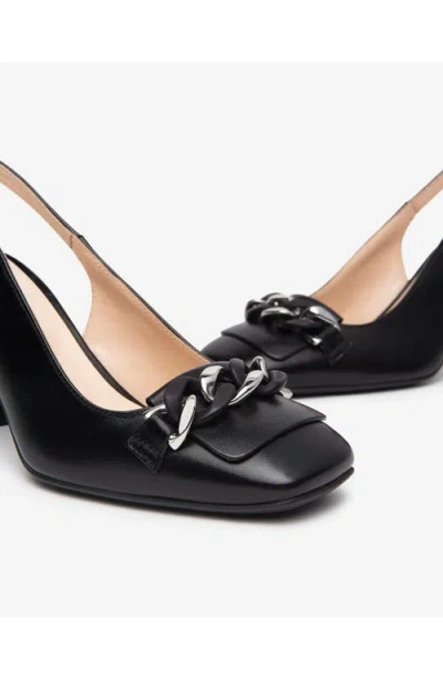 Nerogiardini Chain Slingback Pump In Black
