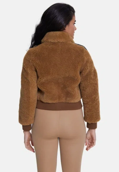 Furniq Uk Selina Sheepskin Teddy Jacket In Brown