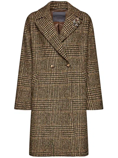 Elena Miro' Coat Clothing In Brown