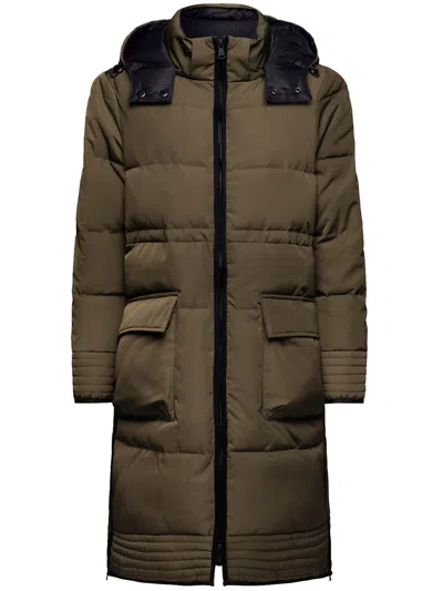 Elena Miro' Hooded Pocket Coat In Green
