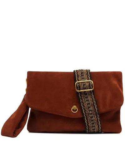 Gianni Chiarini Mirea Clutch Bag Wrist Strap Detail In Brown